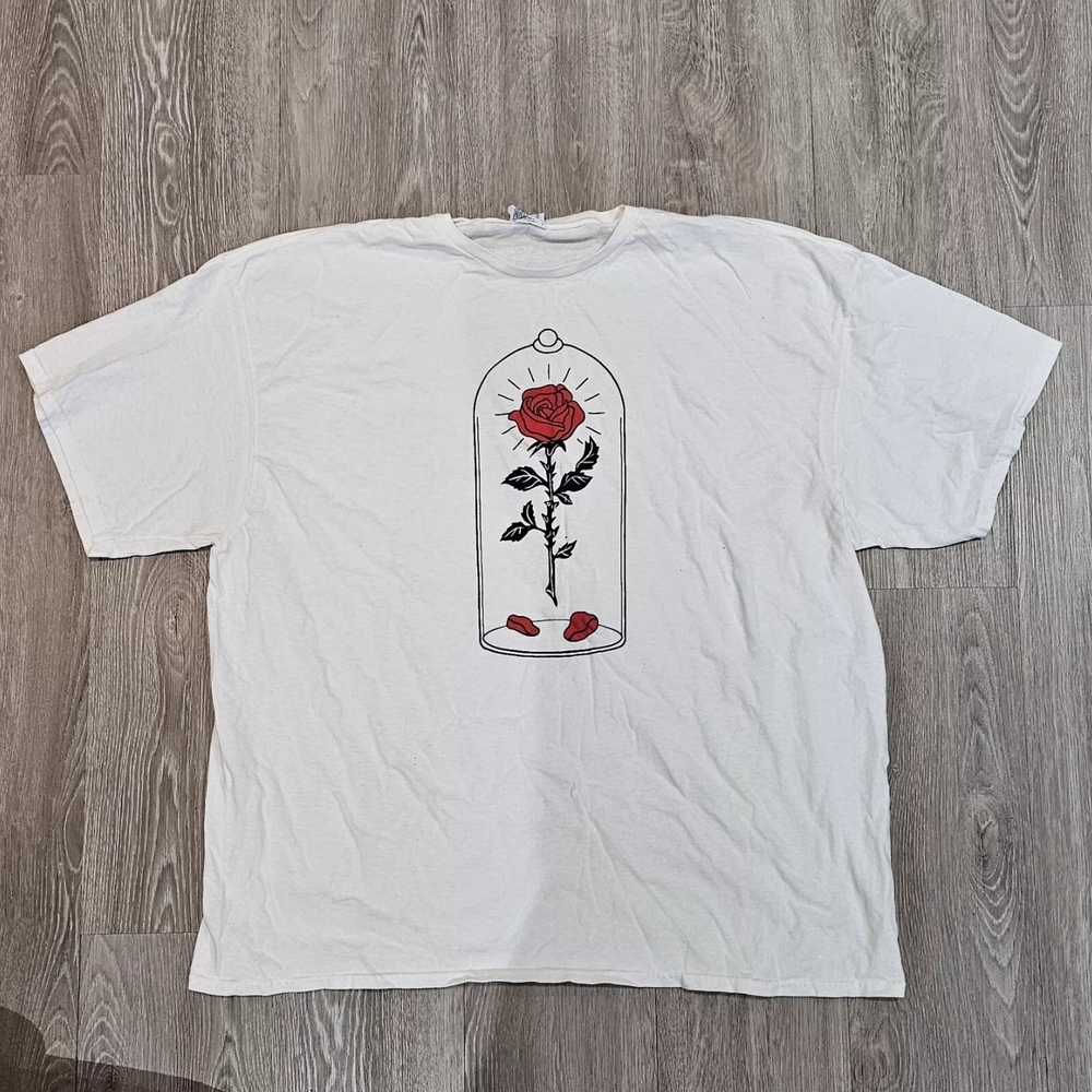 Vintage Disney Beauty and the Beast Shirt Traditional Tattoo Rose